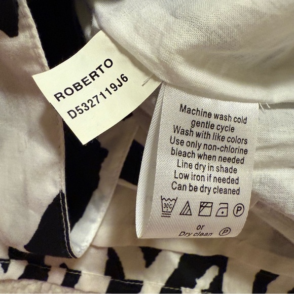 DVF Diane von Furstenberg Roberto Black & White Abstract Print Belted Dress - Picture 9 of 11